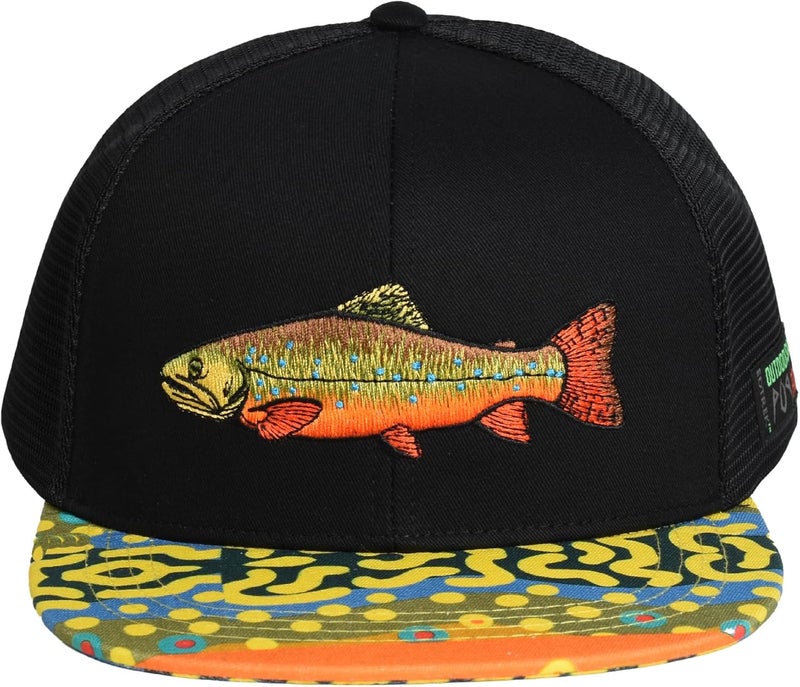 EDTREK Outdoorsman Pro Trucker Breathable Mesh Performance Cap - Flat Brim Snapback Hat - Image 1